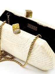 White Woven Clutch - Handwoven Clutch