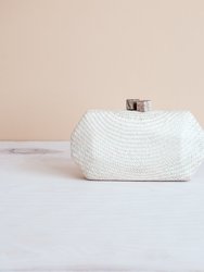 White Woven Clutch - Handwoven Clutch - White