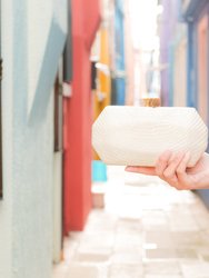 White Woven Clutch - Handwoven Clutch