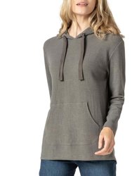 3/4 Sleeve Hoodie In Pewter - Pewter