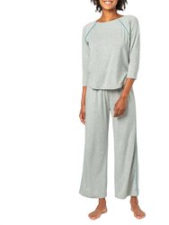 3/4 Sleeve Sleepwear Set In Heather Grey - Heather Grey