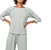 3/4 Sleeve Sleepwear Set In Heather Grey