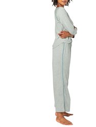 3/4 Sleeve Sleepwear Set In Heather Grey
