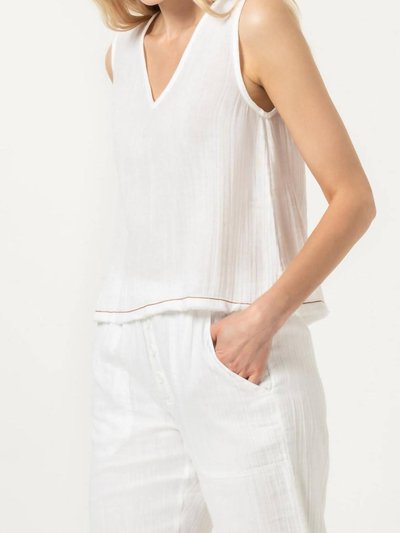 Lilla P Double Gauze Sleeveless Top In White product