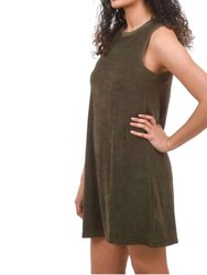 French Terry Dress In Kelp