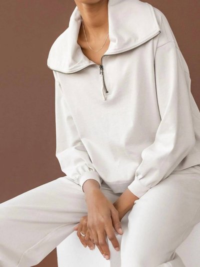 Lilla P Full Sleeve Half Zip In Alabaster product