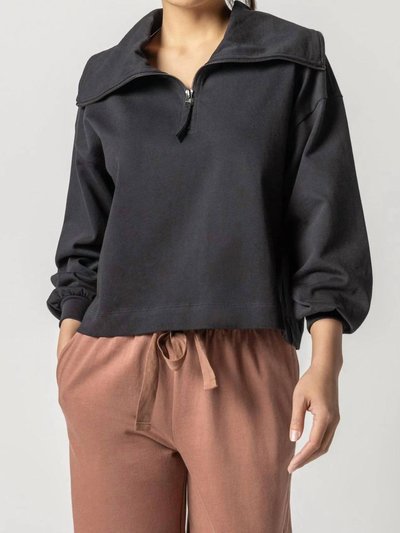 Lilla P Full Sleeve Half Zip Sweater In Black product