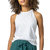 Halter Crewneck Tank Top In White - White