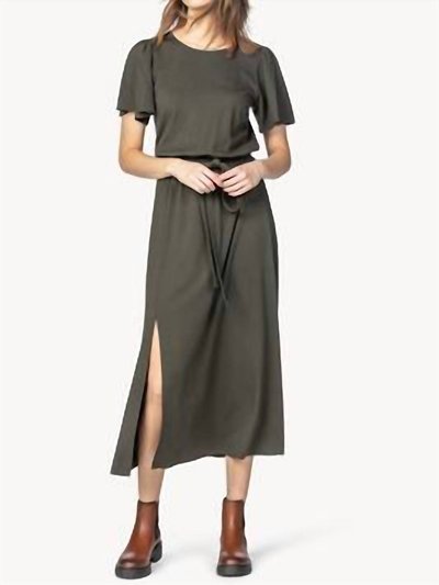 Lilla P Jersey Flutter Sleeve Dress In Olive product