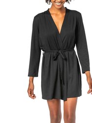 Jersey Robe In Black - Black