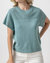 Pointelle Crewneck Sweater In Sea Blue - Sea Blue