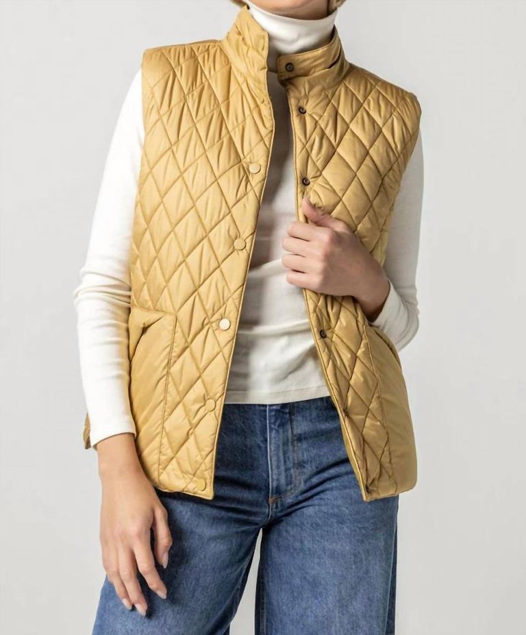 Reversible Snap Front Vest - Antique Gold - Antique Gold