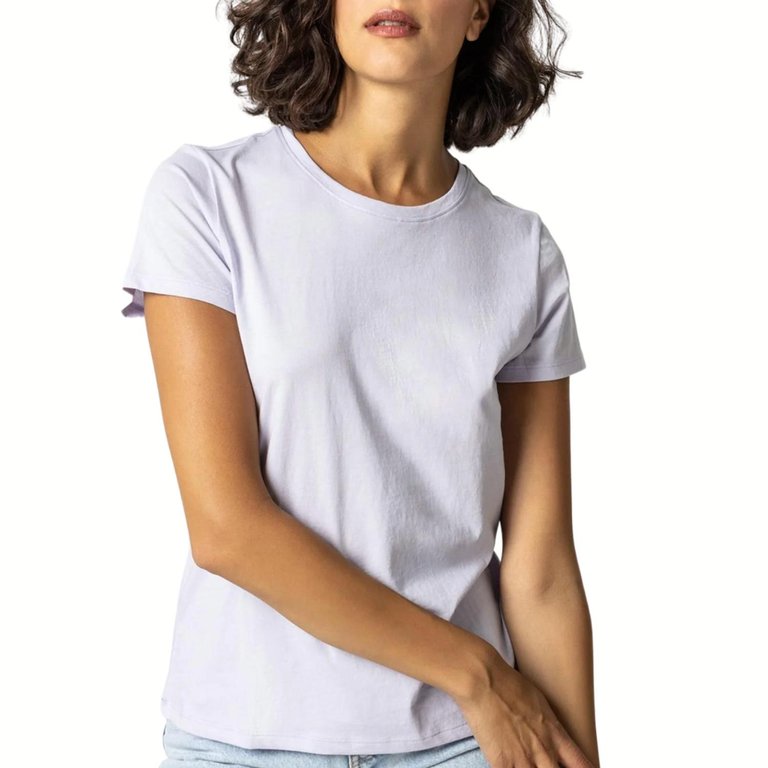 Short Sleeve Crewneck Top In Lily - Lily