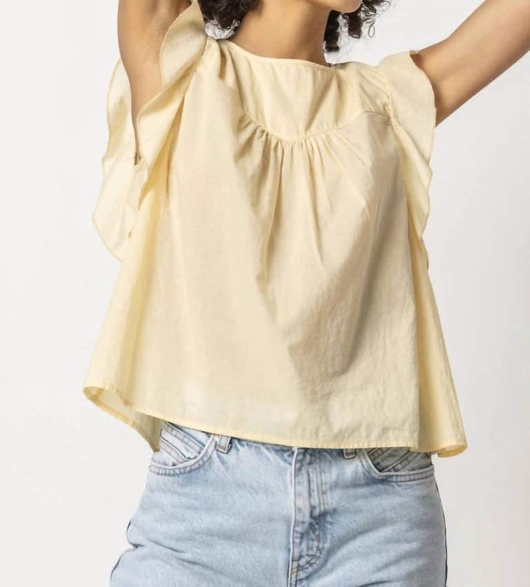 Sleeveless Ruffle Top In Shell