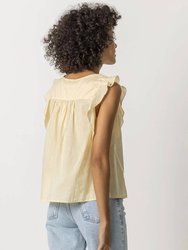 Sleeveless Ruffle Top In Shell