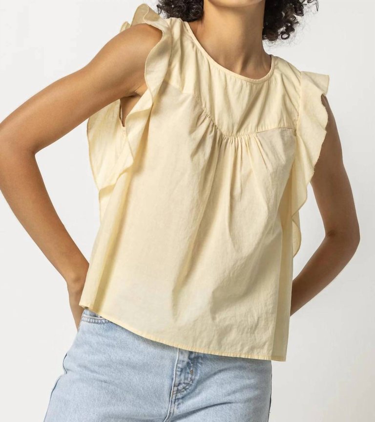 Sleeveless Ruffle Top In Shell - Shell