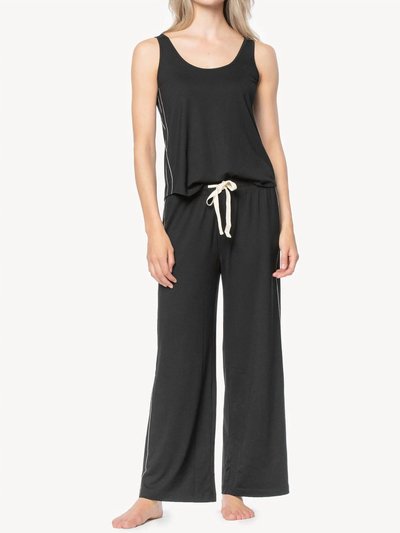 Lilla P Super Soft Pant/tank Pajama Set In Black product