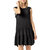 Tiered Peplum Tank Dress In Black - Black