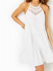Britt Cotton Halter Dress - Resort White