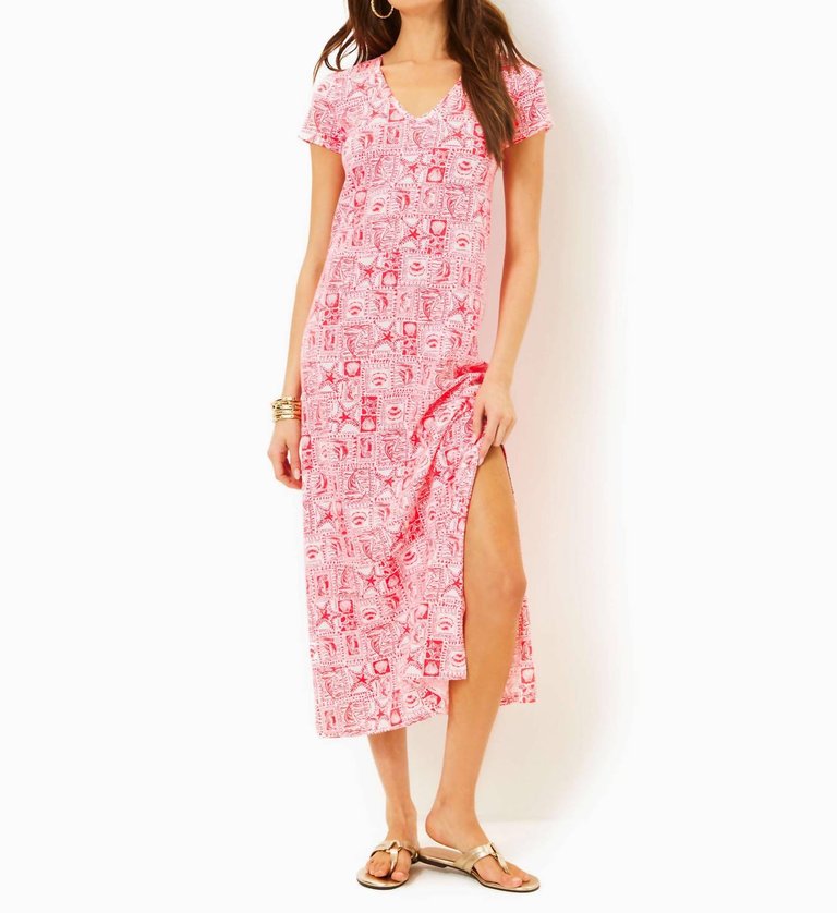 Etta Maxi Dress In Mizner Red Seaside Harbour