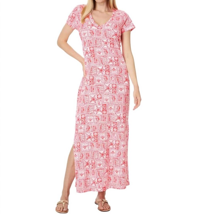 Etta Maxi Dress In Mizner Red Seaside Harbour - Mizner Red Seaside Harbour