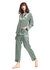 22 Momme Chic Trimmed Silk Pajamas Set - Avocado Green