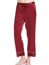 22 Momme Chic Trimmed Silk Pajamas Set - Claret 