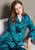 22 Momme Chic Trimmed Silk Pajamas Set - Dark Teal  - Dark Teal