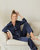22 Momme Chic Trimmed Silk Pajamas Set - Navy Blue - Navy Blue
