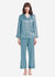 22 Momme Chic Trimmed Silk Pajamas Set - Blue Haze