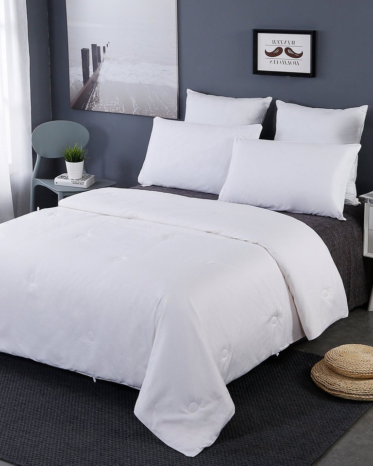 All Season Silk Comforter - White