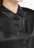 Basic Concealed Placket Silk Shirt - Black