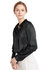 Basic Concealed Placket Silk Shirt - Black - Black