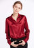 Basic Concealed Placket Silk Shirt - Claret  - Claret