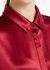 Basic Concealed Placket Silk Shirt - Claret 