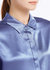 Basic Concealed Placket Silk Shirt - French Blue 