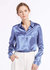 Basic Concealed Placket Silk Shirt - French Blue  - French Blue