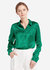 Basic Concealed Placket Silk Shirt - Green Jade  - Green Jade