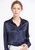 Basic Concealed Placket Silk Shirt - Navy Blue