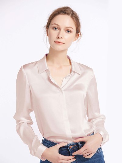 LILYSILK Basic Concealed Placket Silk Shirt - Pale Pink product