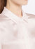 Basic Concealed Placket Silk Shirt - Pale Pink