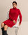 Classic Turtleneck Cashmere Dress- Cherry-Red - Cherry-Red