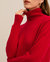 Classic Turtleneck Cashmere Dress- Cherry-Red