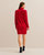 Classic Turtleneck Cashmere Dress- Cherry-Red