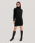 Classic Turtleneck Cashmere Dress,Black - Black