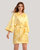 Golden Lily Silk Satin Kimono Robe