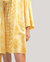 Golden Lily Silk Satin Kimono Robe