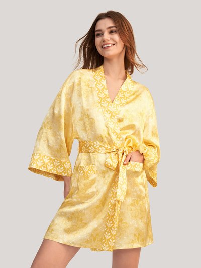 LILYSILK Golden Lily Silk Satin Kimono Robe product
