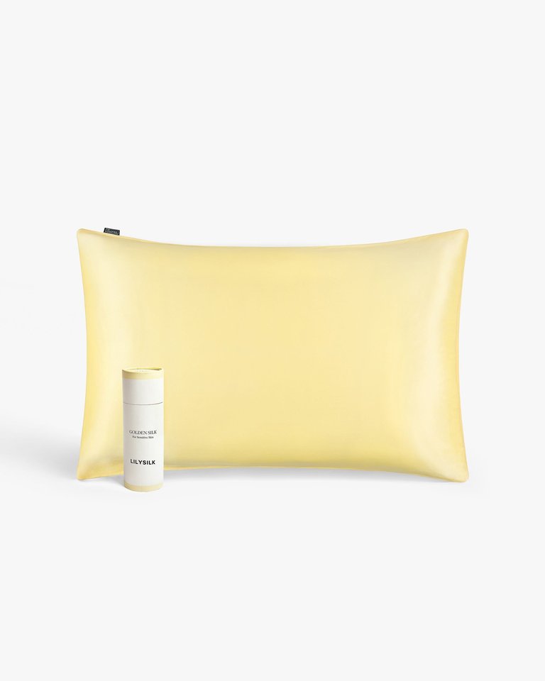 Lilyáurea™ Non-Colorants Golden Silk Pillowcase - Lilyaurea Undyed Natural Golden