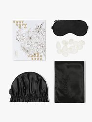 Monogrammed Silk Beauty Sleep Set - Black
